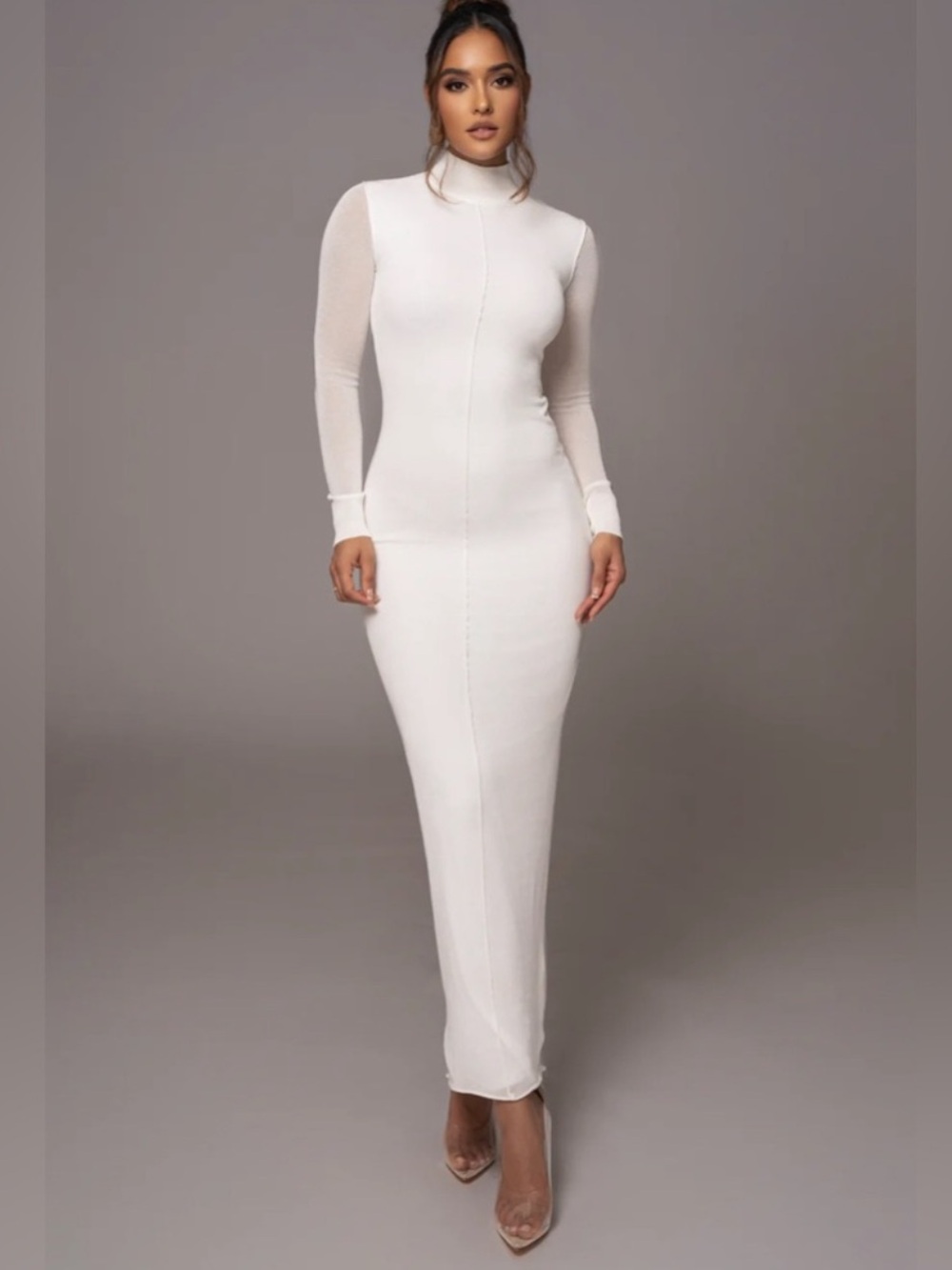 JLUXLABEL Ivory Mock Neck Maxi Dress - XS - NWT - So Chic for Fall/Winter